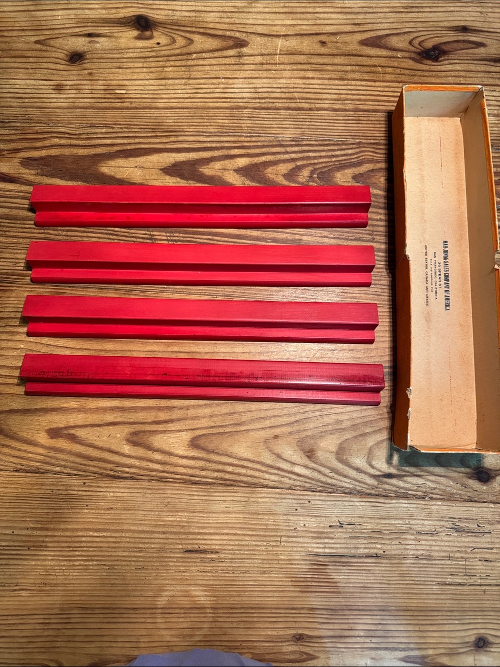 Vintage 1920s Red Wooden 17” Mah Jongg Racks
